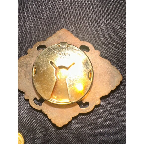 Bundle of 4 vintage gold tone multicolor cabochons random button covers - Picture 5 of 6